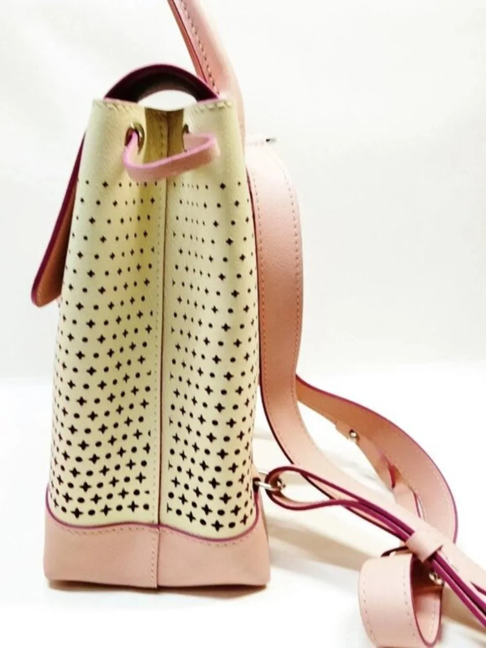 Authentic Louis Vuitton Lockme Pink Perforated Backpack